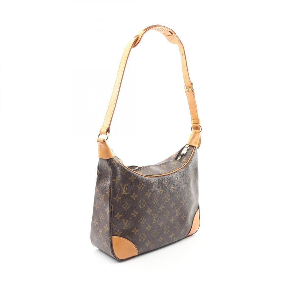 Louis Vuitton Leather Monogram Brown Canvas Shoulder Bag Boulogne